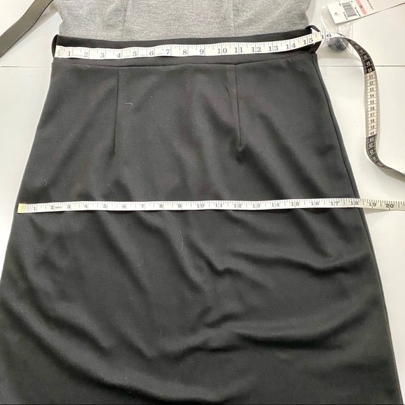 London Style Black Gray Career Sheath Midi Dress 10 - Picture 12 of 13